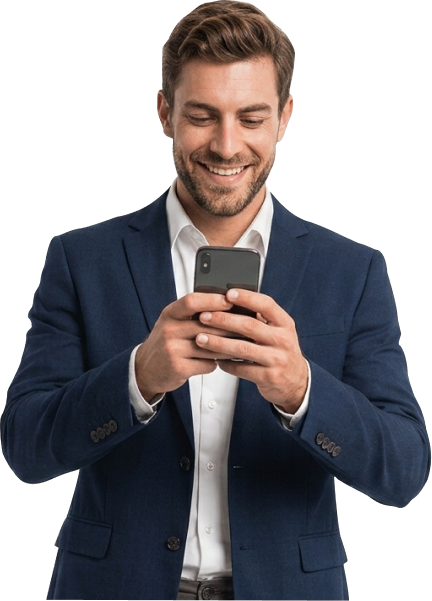 Business user making a call on the Swyx mobile app