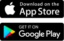 Available on the App Store and Google Play